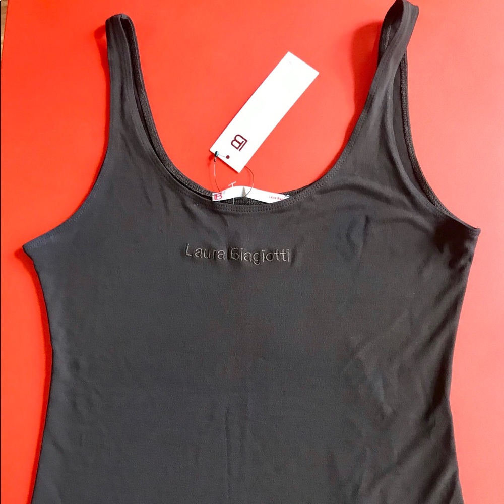 new LAURA BIAGIOTTI casual tank top brown sz 10